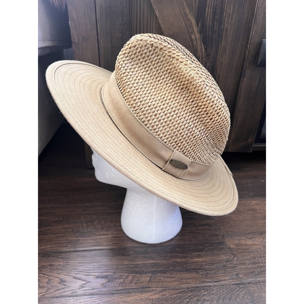 Original Panama Jack Panama Hat Medium Beige Tan Explorer Safari Nylon Mesh Mens